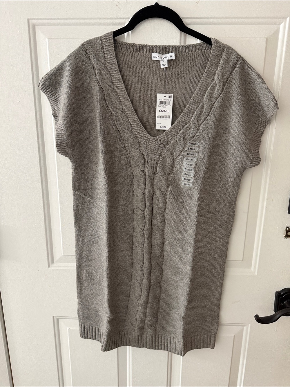 And Now This Gray Cable-Front V-Neck Sweater Dress